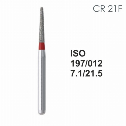 Бор алмазный MANI CR-21F по ISO 197, конус,012х7,1х21,5мм,макс.скорость 300 тыс.об,зерн.F,5шт