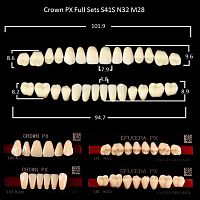 Зубы PX CROWN / EFUCERA, цвет C1, фасон S41S/N32/28, полный гарнитур, 28шт.