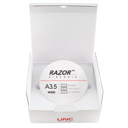 Диск циркониевый Razor 800, однослойный, размер 98х25мм, оттенок A3.5, UNC Inc (Корея) от Дентал-Ист фото 8