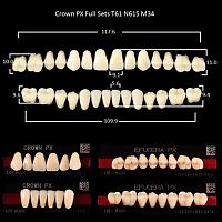 Зубы PX CROWN / EFUCERA, цвет B2, фасон T61/N61S/34, полный гарнитур, 28шт. от Дентал-Ист