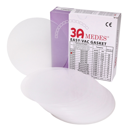 Пластины EV Gasket Splint 030 (? 125*0,75мм) 30шт., круглые, для изготовления ортодонтических шин