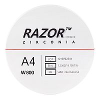 Диск циркониевый Razor 800, однослойный Zirconzahn, 95х25мм, A4, UNC Inc (Корея)