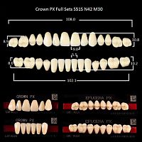 Зубы PX CROWN / EFUCERA, цвет W05, фасон S51S/N42/30, полный гарнитур, 28шт. от Дентал-Ист