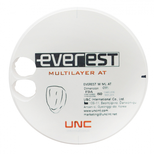 Диск циркониевый Everest Multilayer AT, размер 98х12 мм, цвет A3, многослойный от Дентал-Ист фото 2