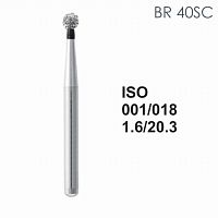 Бор алмазный MANI BR-40SC по ISO 001, шарооб.,018х1,6х20,3мм,макс.скорость 450 тыс.об,зерн.SC,5шт от Дентал-Ист