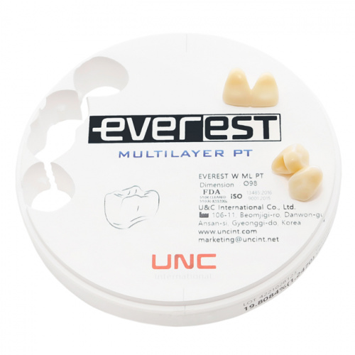 Диск циркониевый Everest Multilayer PT, размер 98х25 мм, цвет C3, многослойный от Дентал-Ист фото 4