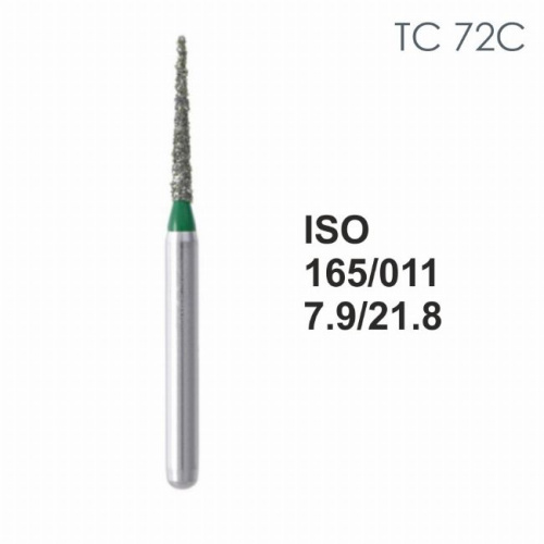 Бор алмазный MANI TC-72C по ISO 165, конус,011х7,9х21,8мм,макс.скорость 300 тыс.об,зерн.C,5шт