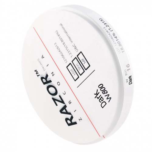 Диск циркониевый Razor 800, однослойный, размер 98х16мм, оттенок Dark, UNC Inc (Корея) от Дентал-Ист фото 2