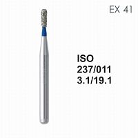 Бор алмазный MANI EX-41 по ISO 237, груша,011х3,1х19,1мм,макс.скорость 300 тыс.об,зерн.S,5шт