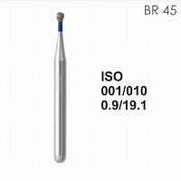 Бор алмазный MANI BR-45 по ISO 001, шарооб., 010х0,9х19,1 мм, макс.скорость 450 тыс.об, зерн.S, 5 шт
