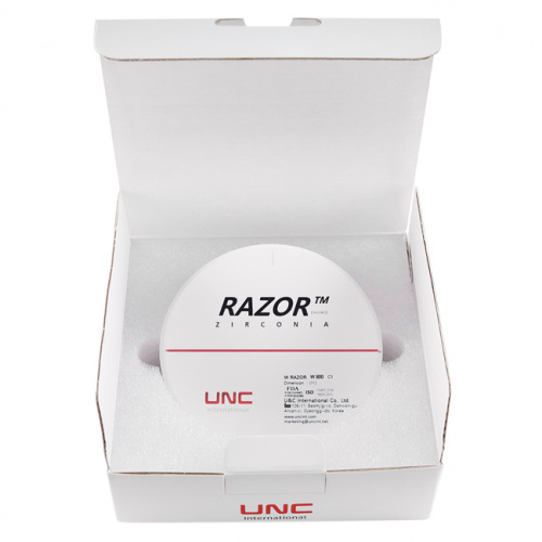 Диск циркониевый Razor 800, однослойный Zirconzahn, 95х14мм, C1, UNC Inc (Корея) фото 8