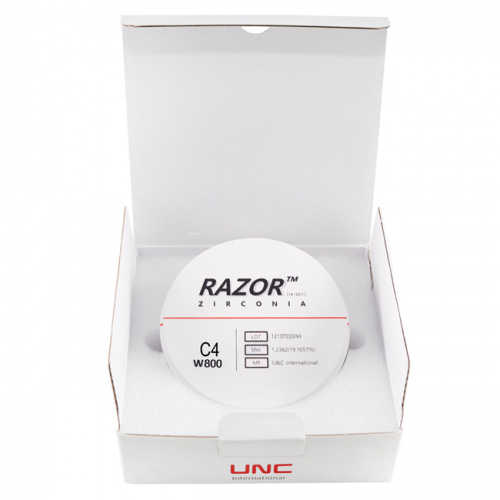 Диск циркониевый Razor 800, однослойный, размер 98х25мм, оттенок C4, UNC Inc (Корея) от Дентал-Ист фото 8
