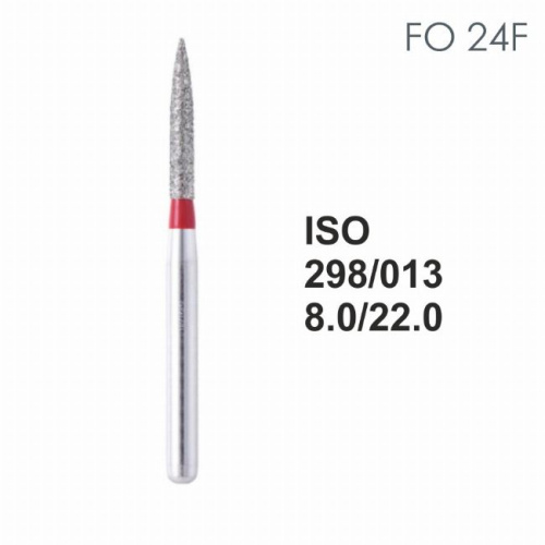 Бор алмазный MANI FO-24F по ISO 298, пламя,013х8,0х22,0мм,макс.скорость 450 тыс.об,зерн.F,5шт