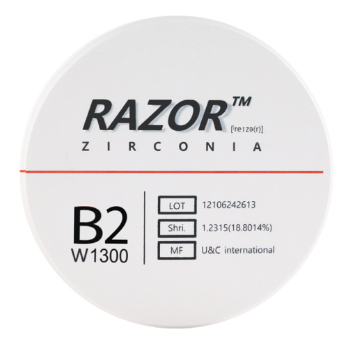 Диск циркониевый Razor 1300, размер 98х16мм, оттенок B2, однослойный