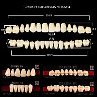 Зубы PX CROWN / EFUCERA, цвет C3, фасон S61S/N61S/34, полный гарнитур, 28шт.
