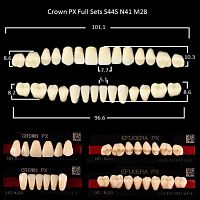 Зубы PX CROWN / EFUCERA, цвет A3,5, фасон S44S/N41/28, полный гарнитур, 28шт. от Дентал-Ист