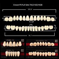 Зубы PX CROWN / EFUCERA, цвет A1, фасон T41S/N42/28, полный гарнитур, 28шт.