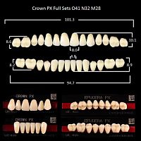 Зубы PX CROWN / EFUCERA, цвет C1, фасон O41/N32/28, полный гарнитур, 28шт. от Дентал-Ист
