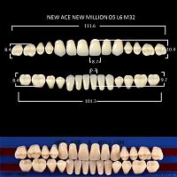 Зубы NEW ACE/NEW MILLION, цвет A1, фасон O5/L6/M32, полный гарнитур, 28шт. от Дентал-Ист