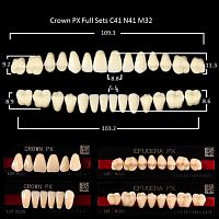 Зубы PX CROWN / EFUCERA, цвет A2, фасон C41/N41/32, полный гарнитур, 28шт.