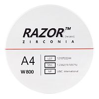 Диск циркониевый Razor 800, однослойный, размер 98х25мм, оттенок A4, UNC Inc (Корея) от Дентал-Ист