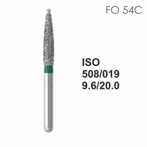 Бор алмазный MANI FO-54C по ISO 508, пламя,019х9,6х20,0мм,макс.скорость 300 тыс.об,зерн.C,5шт