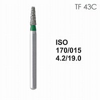 Бор алмазный MANI TF-43C по ISO 170, конус,015х4,2х19,0мм,макс.скорость 300 тыс.об,зерн.C,5шт
