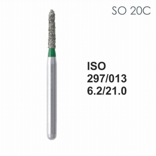 Бор алмазный MANI SO-20C по ISO 297, торпеда,013х6,2х21мм,макс.скорость 300 тыс.об,зерн.C,5шт