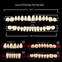 Зубы PX CROWN / EFUCERA, цвет C2, фасон T41/N32/28, полный гарнитур, 28шт.