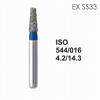 Бор алмазный MANI EX-SS33 по ISO 544, конус,016х4,2х14,3мм,макс.скорость 450 тыс.об,зерн.S,5шт