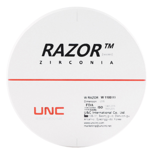 Диск циркониевый Razor 1100, размер 95х22мм, оттенок D3, однослойный