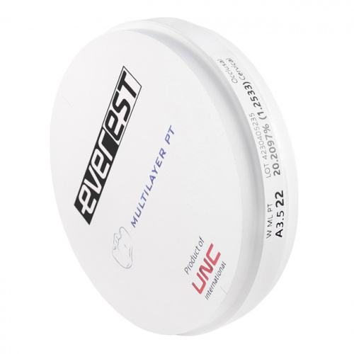Диск циркониевый Everest Multilayer PT, размер 95х22мм, цвет A3.5, многослойный фото 2