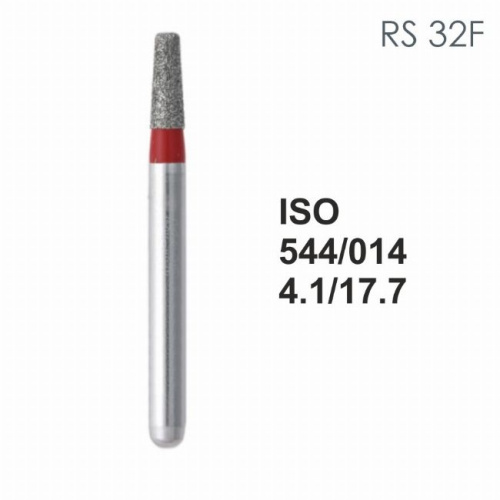 Бор алмазный MANI RS-32F по ISO 544, конус,014х4,1х17,7мм,макс.скорость 300 тыс.об,зерн.F,5шт