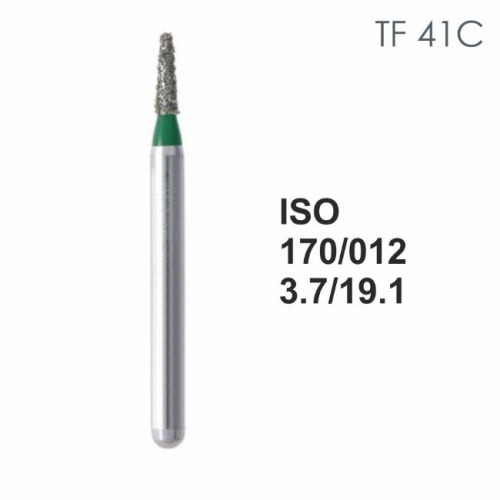 Бор алмазный MANI TF-41C по ISO 170, конус,012х3,7х19,1мм,макс.скорость 300 тыс.об,зерн.C,5шт
