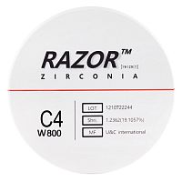 Диск циркониевый Razor 800, однослойный Zirconzahn, 95х25мм, C4, UNC Inc (Корея) от Дентал-Ист