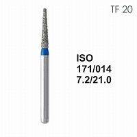 Бор алмазный MANI TF-20 по ISO 171, конус,014х7,2х21,0мм,макс.скорость 300 тыс.об,зерн.S,5шт