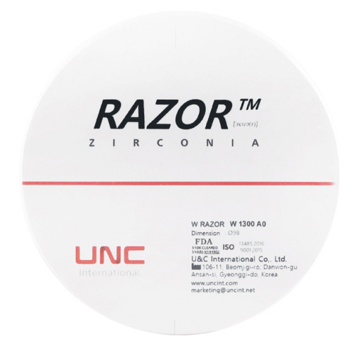 Диск циркониевый Razor 1300, размер 98х30мм, оттенок A0, однослойный
