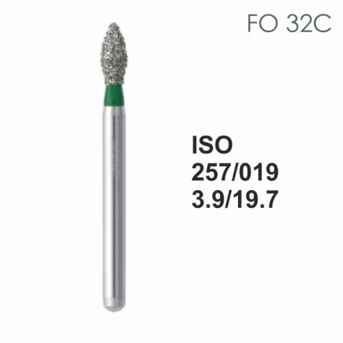 Бор алмазный MANI FO-32C по ISO 257, почка,019х3,9х19,7мм,макс.скорость 450 тыс.об,зерн.C,5шт