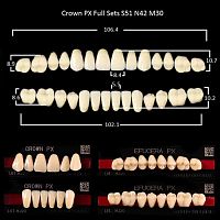 Зубы PX CROWN / EFUCERA, цвет D4, фасон S51/N42/30, полный гарнитур, 28шт.
