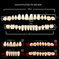 Зубы PX CROWN / EFUCERA, цвет A3,5, фасон T51/N42/30, полный гарнитур, 28шт. от Дентал-Ист