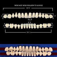 Зубы NEW ACE/NEW MILLION, цвет C2, фасон T3/L6/M32, полный гарнитур, 28шт. от Дентал-Ист