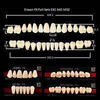 Зубы PX CROWN / EFUCERA, цвет D3, фасон C41/N41/32, полный гарнитур, 28шт.