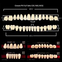 Зубы PX CROWN / EFUCERA, цвет C4, фасон C41/N41/32, полный гарнитур, 28шт. от Дентал-Ист