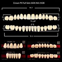 Зубы PX CROWN / EFUCERA, цвет B1, фасон S43S/N41/28, полный гарнитур, 28шт.