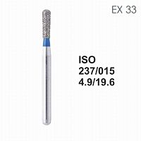 Бор алмазный MANI EX-33 по ISO 237, груша,015х4,9х19,6мм,макс.скорость 450 тыс.об,зерн.S,5шт