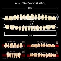 Зубы PX CROWN / EFUCERA, цвет C1, фасон S42S/N31/28, полный гарнитур, 28шт.