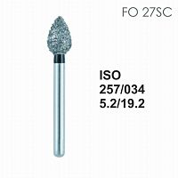 Бор алмазный MANI FO-27SC по ISO 257, почка,034х5,2х19,2мм,макс.скорость 160 тыс.об,зерн.SC,5шт