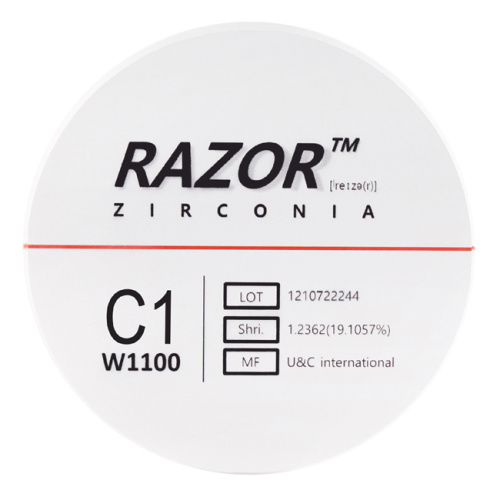 Диск циркониевый Razor 1100, размер 98х25мм, оттенок C1, однослойный