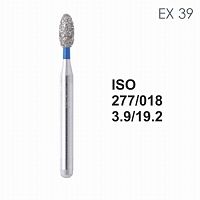 Бор алмазный MANI EX-39 по ISO 277, яйцо,018х3,9х19,2мм,макс.скорость 300 тыс.об,зерн.S,5шт