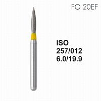 Бор алмазный MANI FO-20EF по ISO 257, почка,012х6,0х19,9мм,макс.скорость 300 тыс.об,зерн.EF,5шт